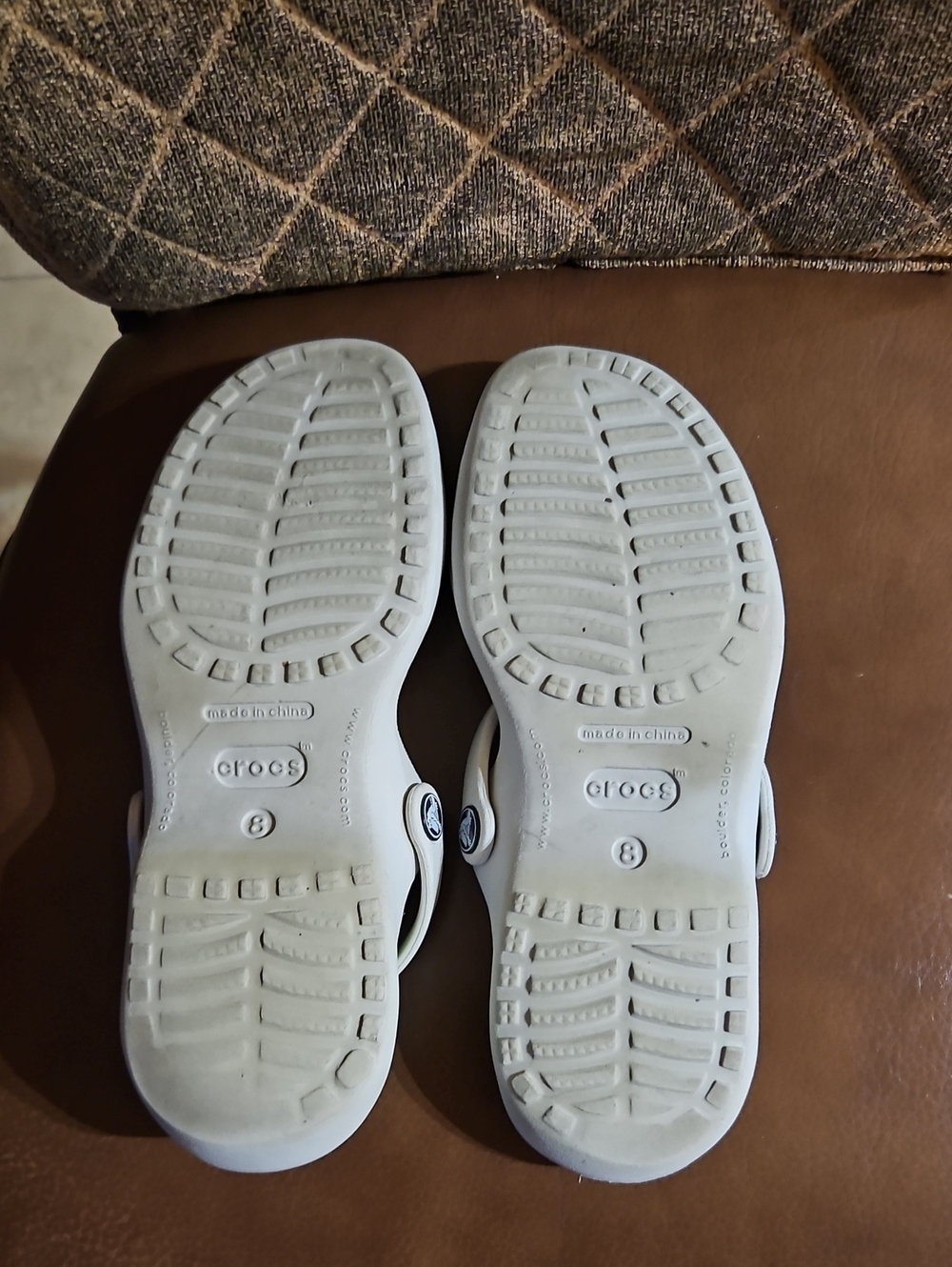 Crocs Cleo Slip On Slides Sandals Shoes Light Gray Green - Picture 5 of 5